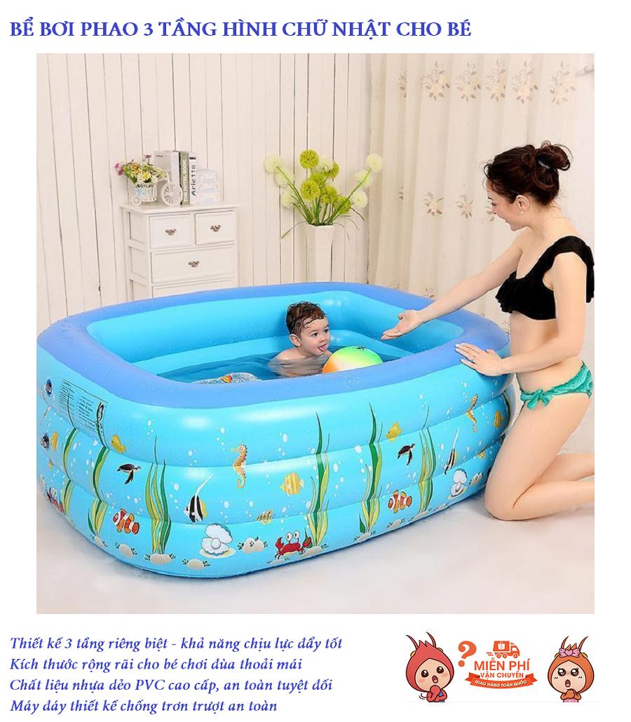 Bồn tắm hơi cho bé, Bể bơi Phao Tắm Cho Bé, Be boi phao intexx còn đắt hơn sản phẩm cao cấp này. Bể bơi phao trong nhà loại dày, rẻ đẹp cho bé (Tặng kèm bơm và miếng vá, keo dán) - Bảo hành 1 đổi 1