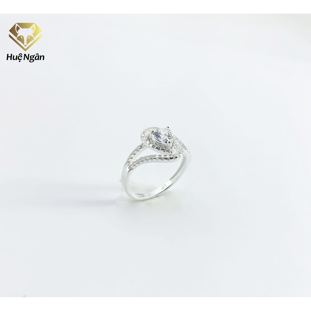 Nhẫn bạc ý 925 huệ ngân - nhẫn tim xinh đính đá rr1537