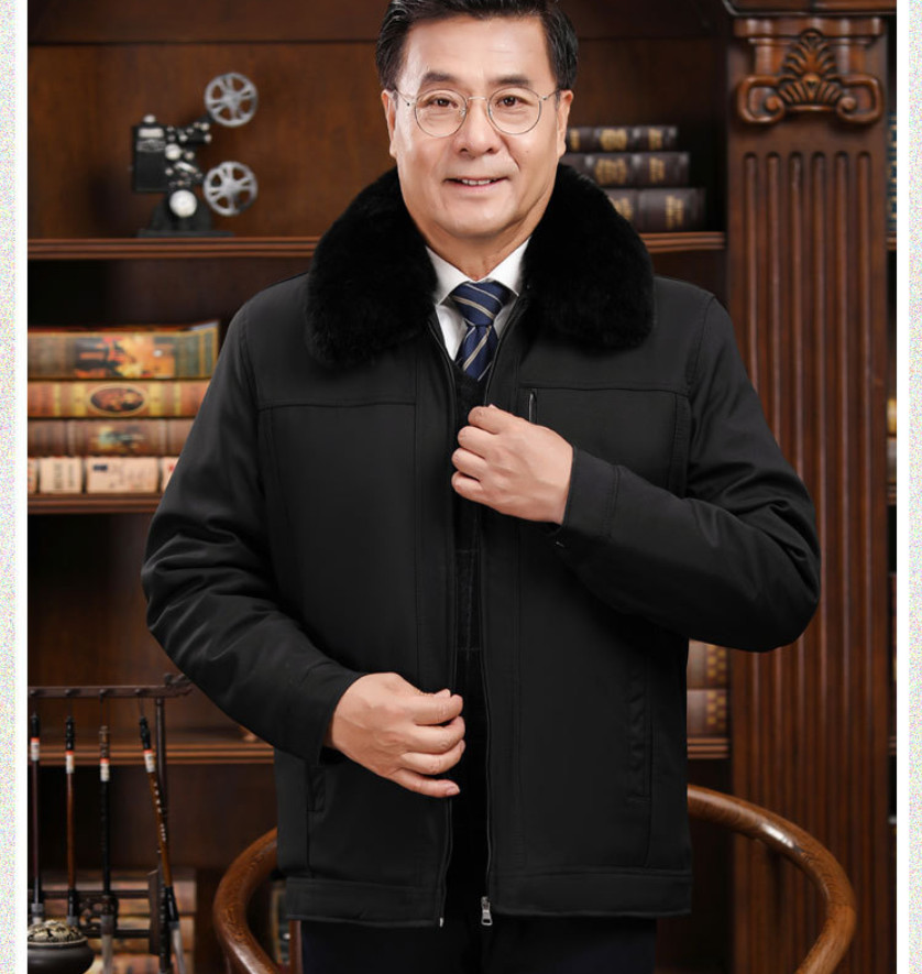 Áo khoác phao lót lông cho người trung niên / Áo khoác phao cổ lông cho ông, cho bố