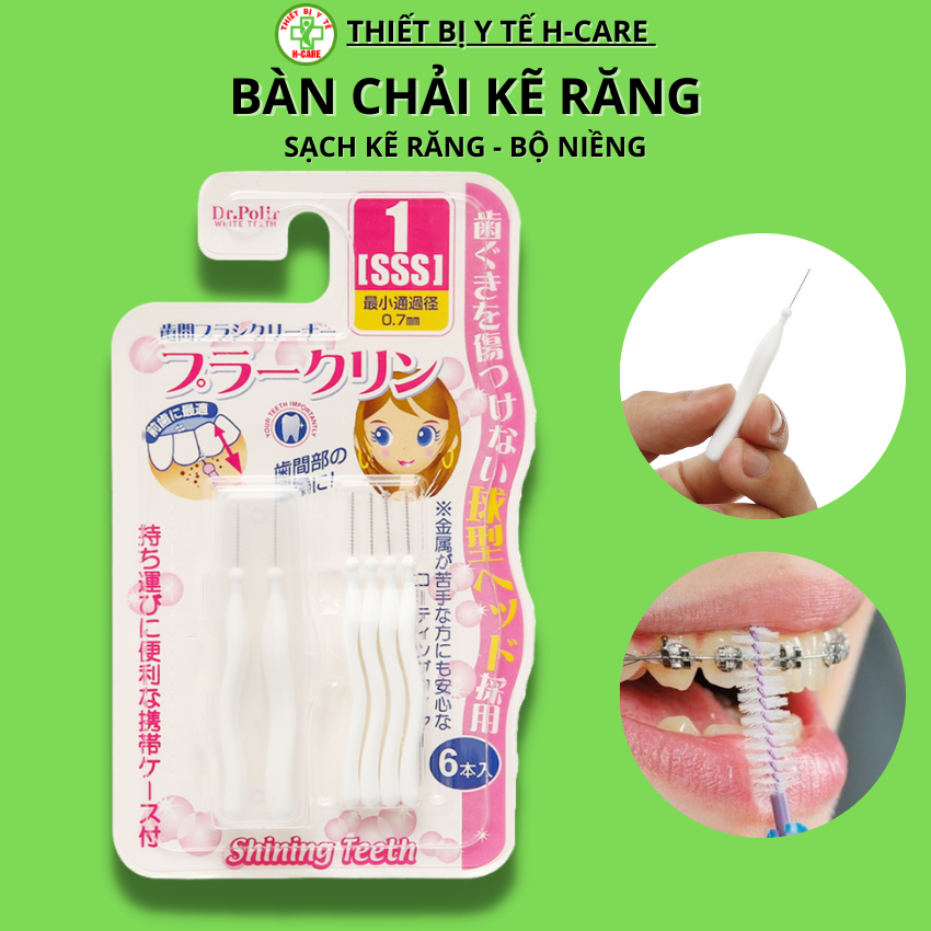 Bàn Chải Kẽ Răng OKAMURA chữ i Đầu Thẳng Cho Răng Niềng - đầu 0.7mm vô trùng - TBYT H-care