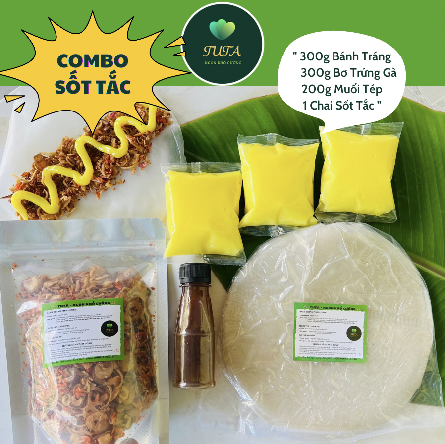 Combo sốt tắc bánh tráng phơi sương tuta