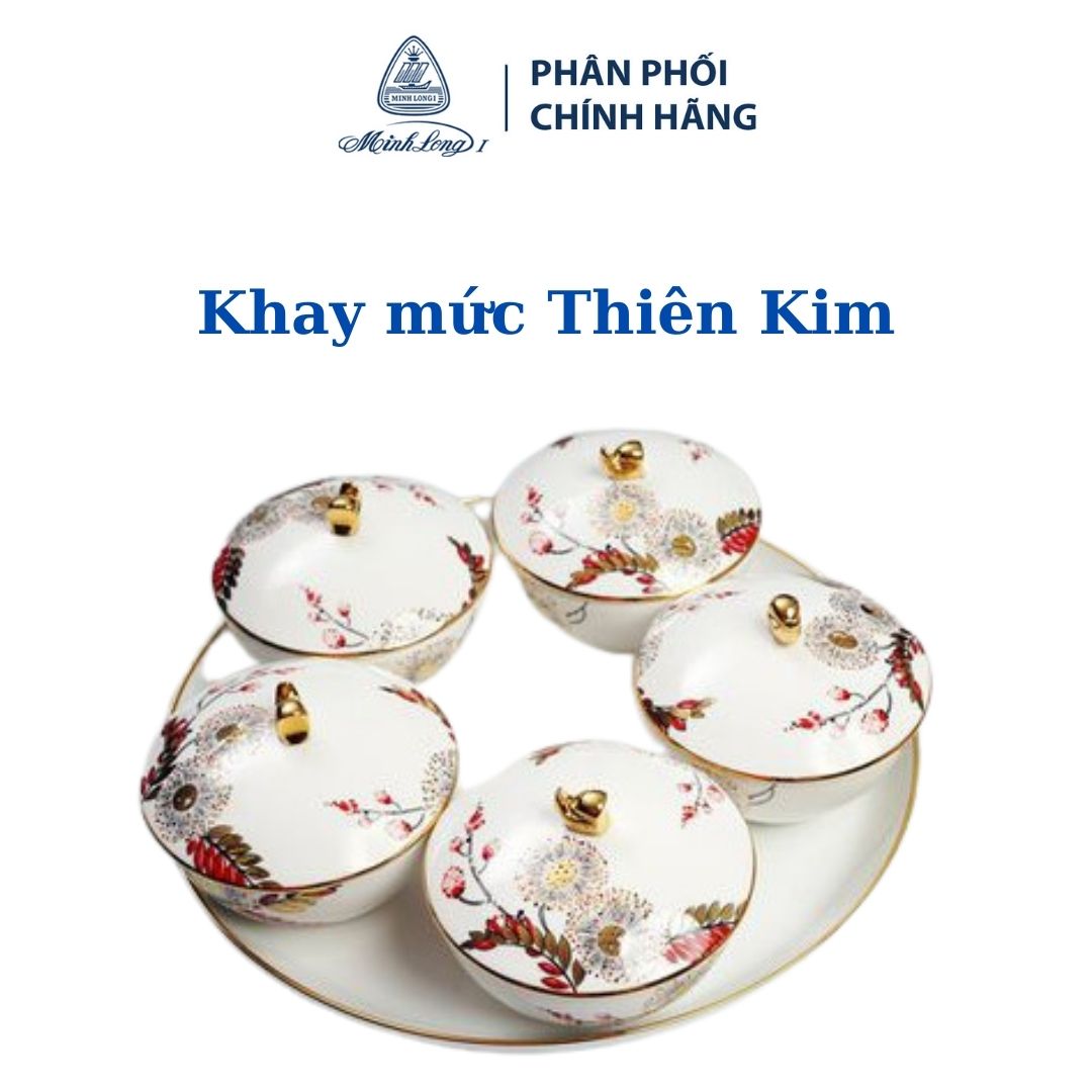 Khay Mứt Thiên Kim gốm sứ Minh Long cao cấp phù hợp làm quà tặng, đãi khách