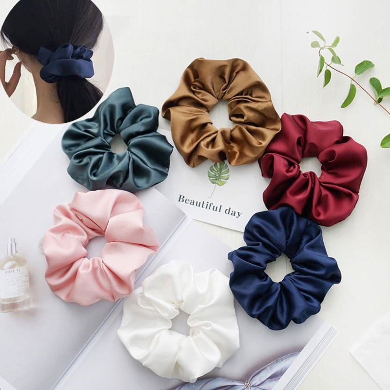 Scrunchies🌟 freeship 🌟 dây buộc tóc scrunchies lụa phi bóng sang chảnh hot hit 2020