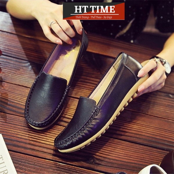 Giày lười nữ chất liệu da PU siêu mềm cực bền ôm chân full box phong cách thời trang đi học đi làm