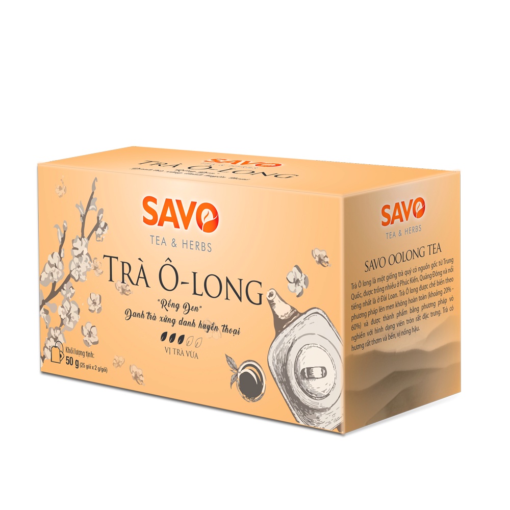 Trà Oolong rang Roasted Oolong Tea SAVO - Hộp 25 gói x 2g