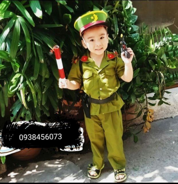 Bộ Đồ Công An Trẻ Em Cao Cấp Đầy Đủ Phụ Kiện Có Size Từ 1 Tuổi Đến 12 Tuôi