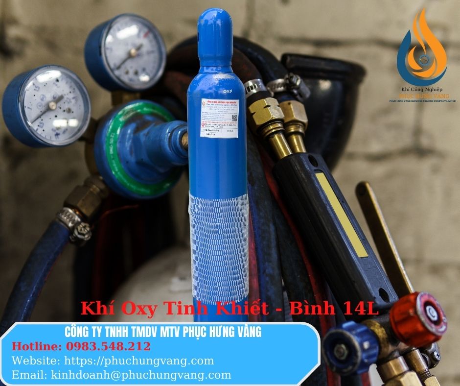Bình khí oxy 14 lít bình đầy khí