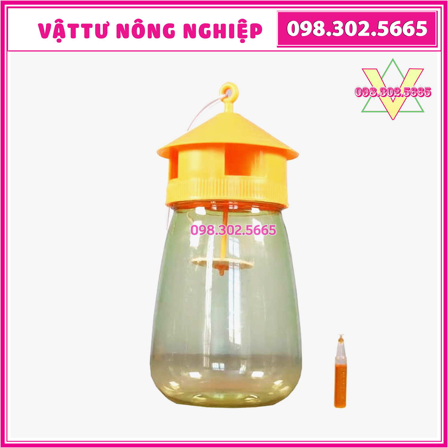 Bộ sản phẩm gồm lồng bẫy ruồi vàng và chất dẫn dụ diệt ruồi đục trái
