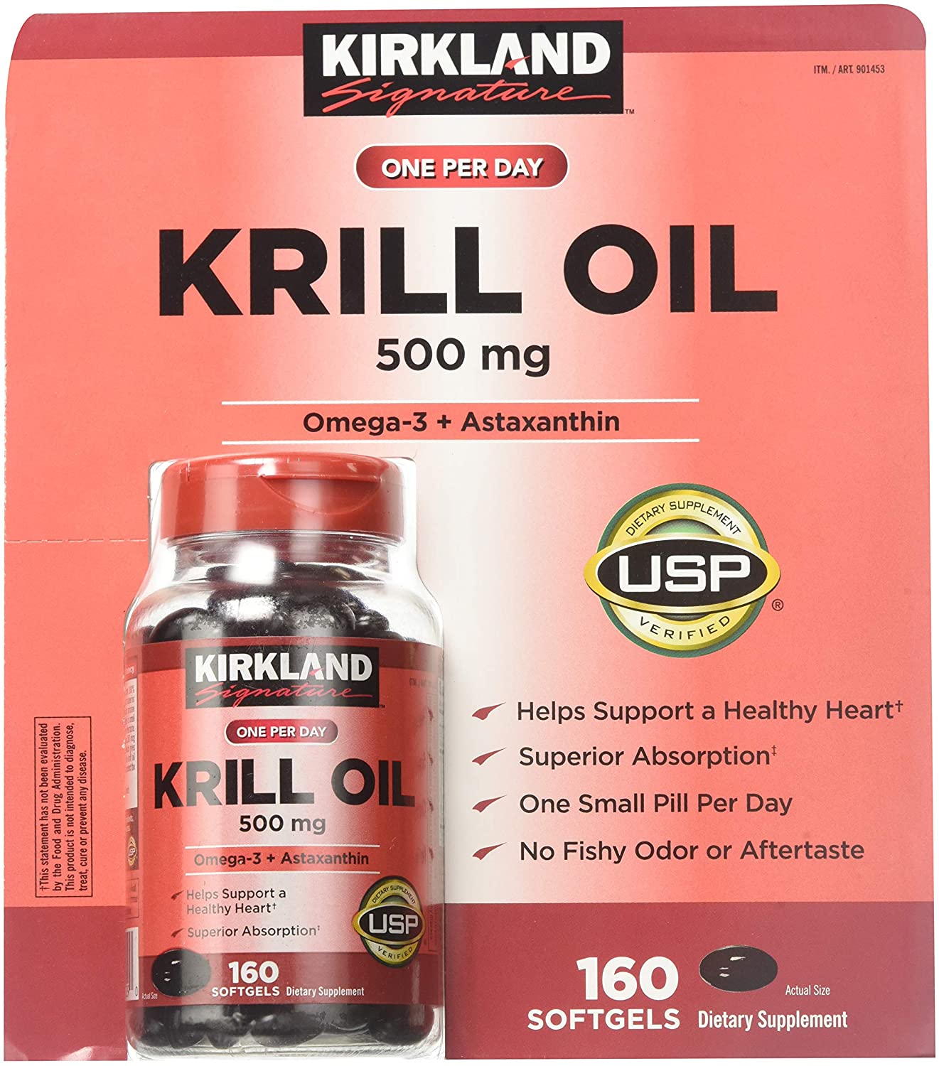 [HCM]Dầu nhuyễn thể dầu tôm Kirkland Signature Krill Oil 500 mg. 160 Softgels