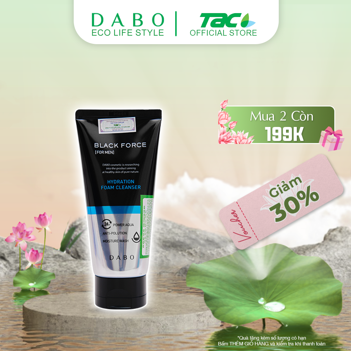 Sữa rửa mặt detox dành cho nam dabo hydration for men ngừa mụn sáng da 120ml thiên anh cosmetic