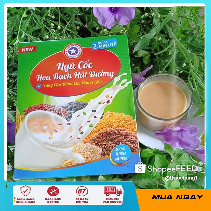 ngũ cốc hoa bạch hải đường hộp 500gr - tăng cân cho người gầy,trẻ nhỏ biếng ăn,suy dinh dưỡng,không hấp thụ,táo bón-bột tăng cân cho bé