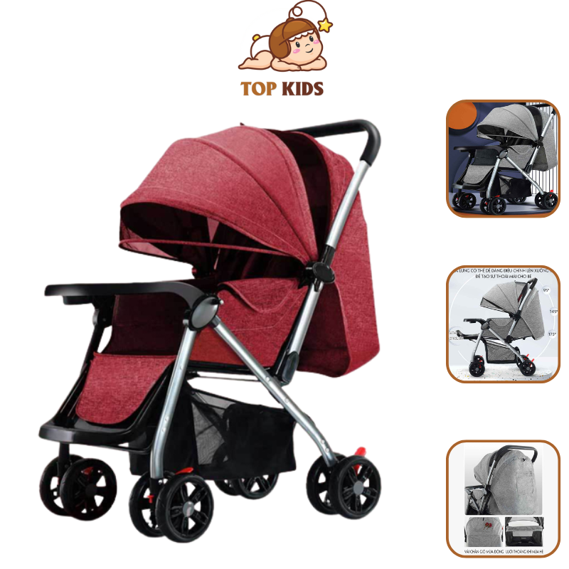 Xe đẩy cho bé, xe đẩy gấp gọn em bé sơ sinh, trẻ em du lịch Babakids cao cấp