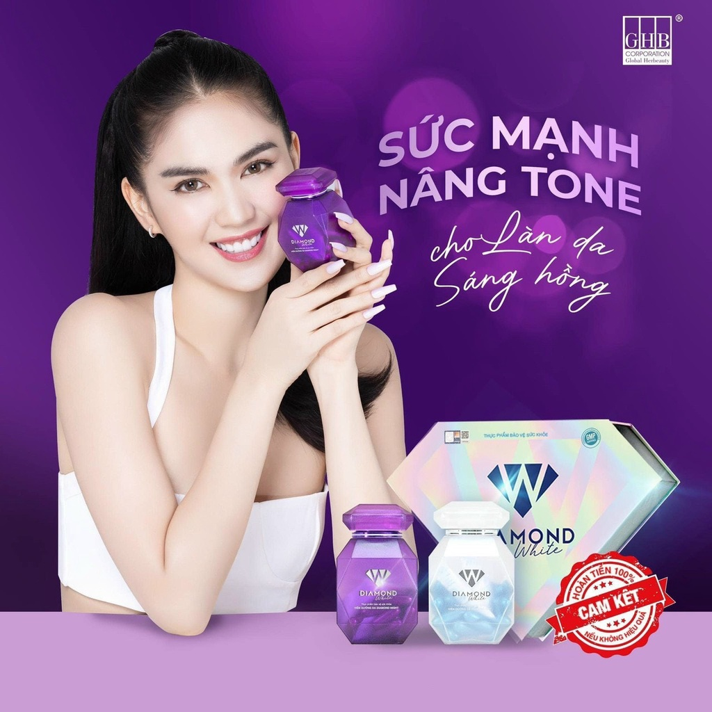 Viên uống trắng da diamond white day and night Ngọc Trinh nguyên mã, cam kết chính hãng