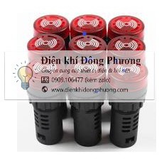 Đèn báo phi 22 có còi hú ad16-22sm 12v - 24v - 220v lắp trong tủ điện