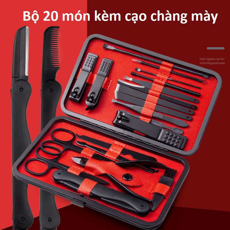 Bộ bấm móng tay 9 -19 - 20 món thép cao cấp -Bộ cắt móng tay không gỉ - 20M..