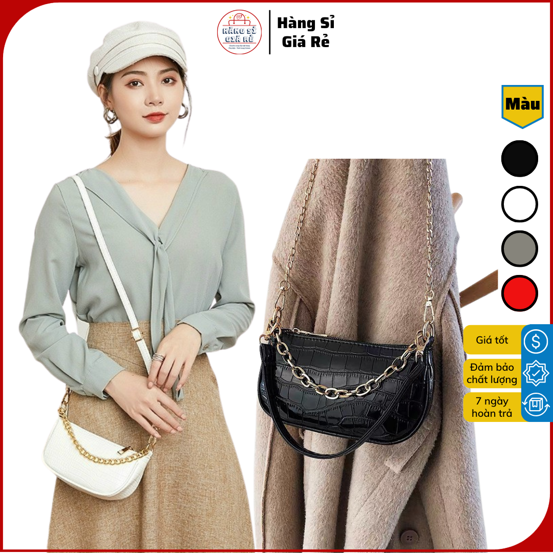 ?? MẪU MỚI HÓT ?? Túi Kẹp Nách Khóa Vuông Nữ Vintage Vân Da Rắn XÁCH TAY Cực Đẹp MÀU ĐEN TRẮNG ( CÓ ẢNH CHỤP THẬT)