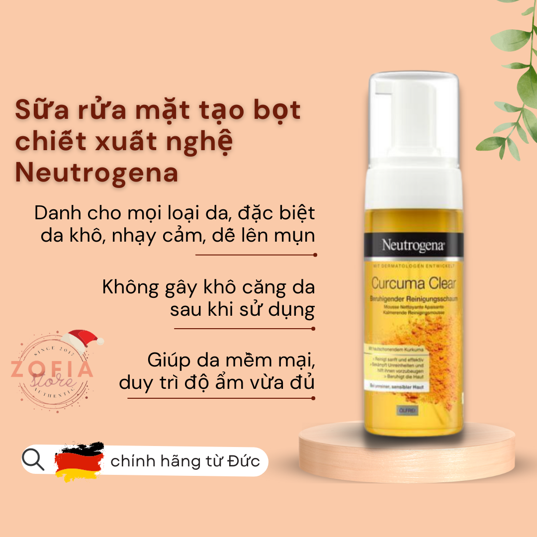Gel tẩy trang nghệ neutrogena curcuma clear b