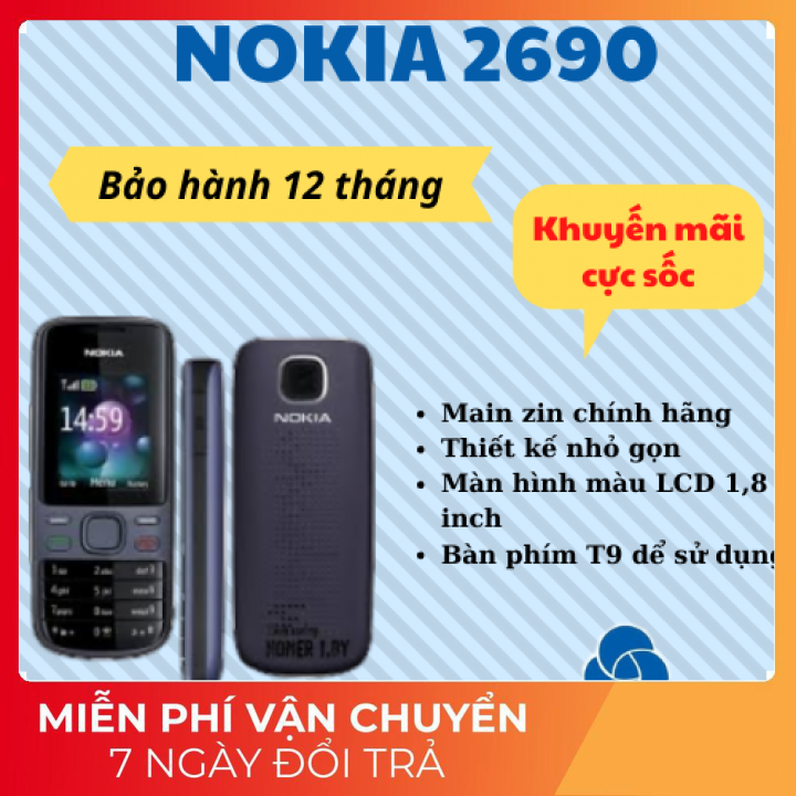 Điện thoại độc cổ NOKIA 2690 giá rẻ bảo hành 1 năm
