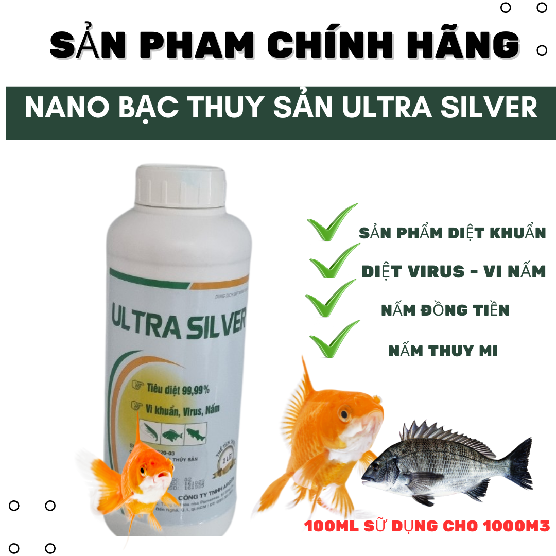 nano bạc UTRAW sát trùng , ao nuôi tôm cá , diệt khuẩn làm sạch ao nuôi tôm cá , thuỷ sản .. cá koi .. cá chép .. cá cảnh
