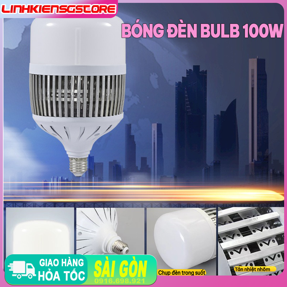 Bóng Đèn Led Bulb 100W Công Suất Cao Chuôi Xoáy E27 Tản Nhiệt Nhôm