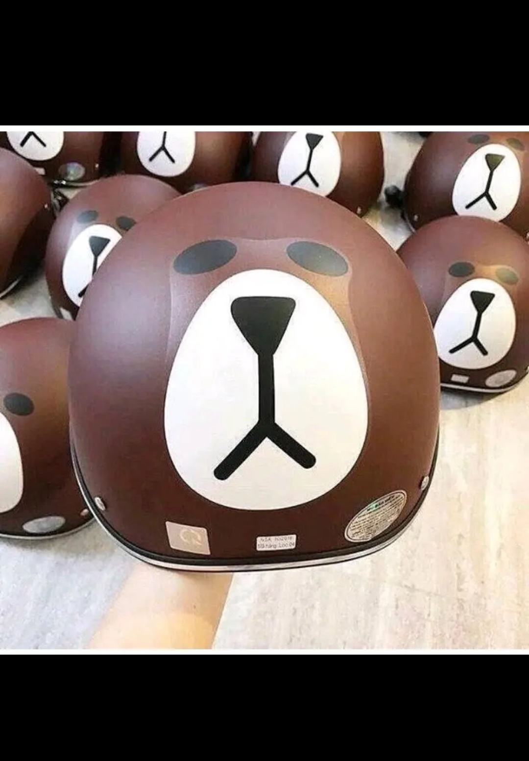 Mũ Bảo Hiểm Nửa Đầu Gấu Nâu Gấu Brown