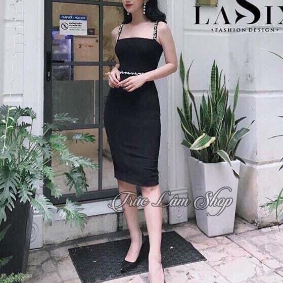 Đầm body 2 dây thắt eo sexy