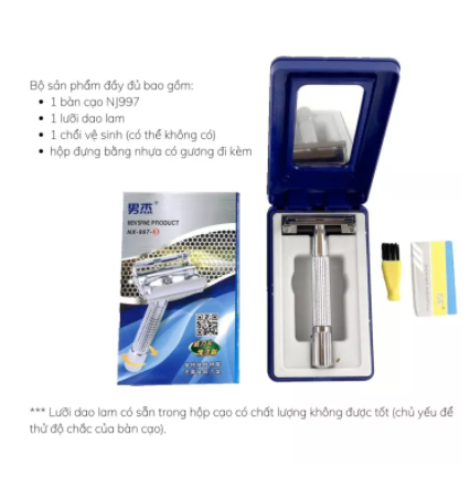 Bàn dao cạo râu inox nanjie nj997 full box