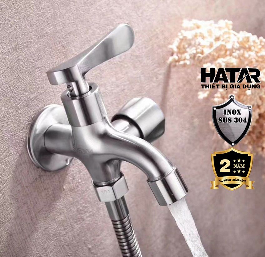 Vòi sen tắm lạnh inox 304,bộ vòi hoa sen tăng áp, củ sen tắm lạnh gắn tay sen cho phòng tắm HATAR HA-5001