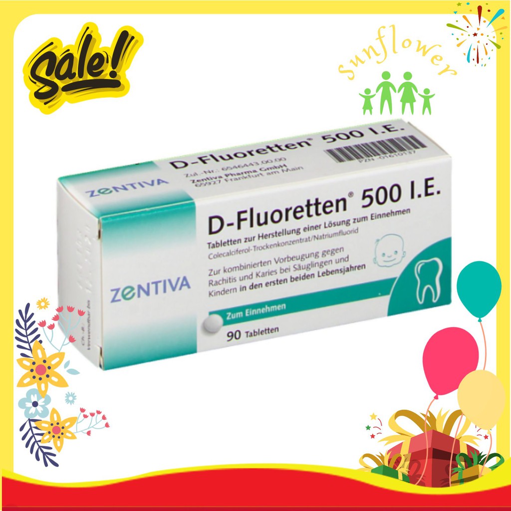 Vitamin D Fluoretten 500IE dạng viên Đức hộp 90 viên