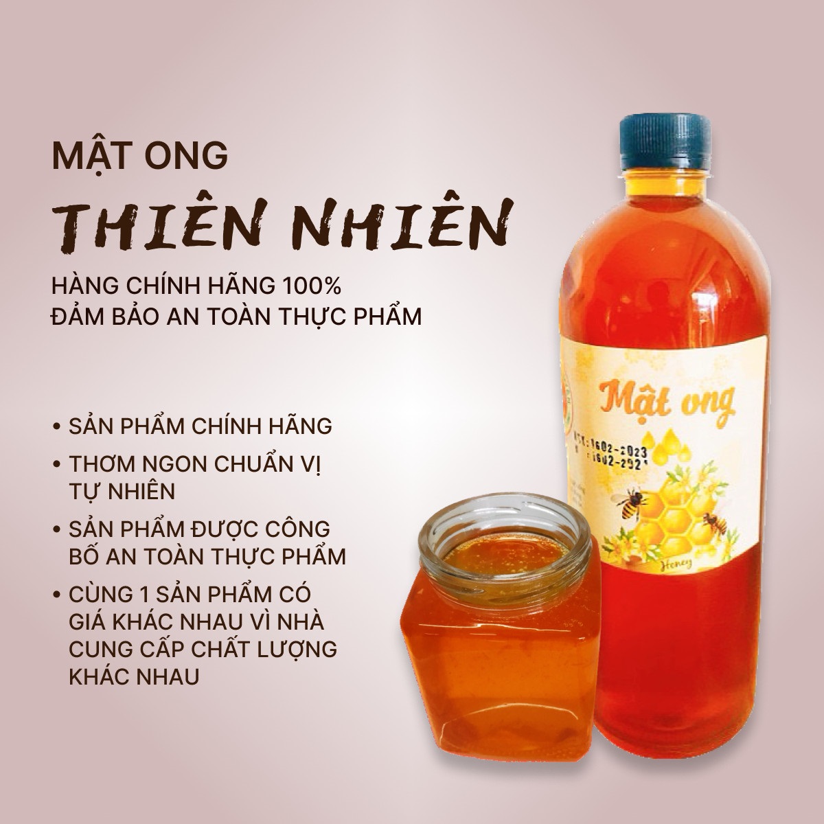 Mật ong nguyên chất từ thiên nhiên 100% -1.000ml