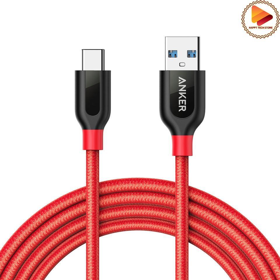 Cáp dây dù siêu bền dành cho điện thoại android anker powerline+ usb 3.0 ra usb-c - 1.8m - a8169