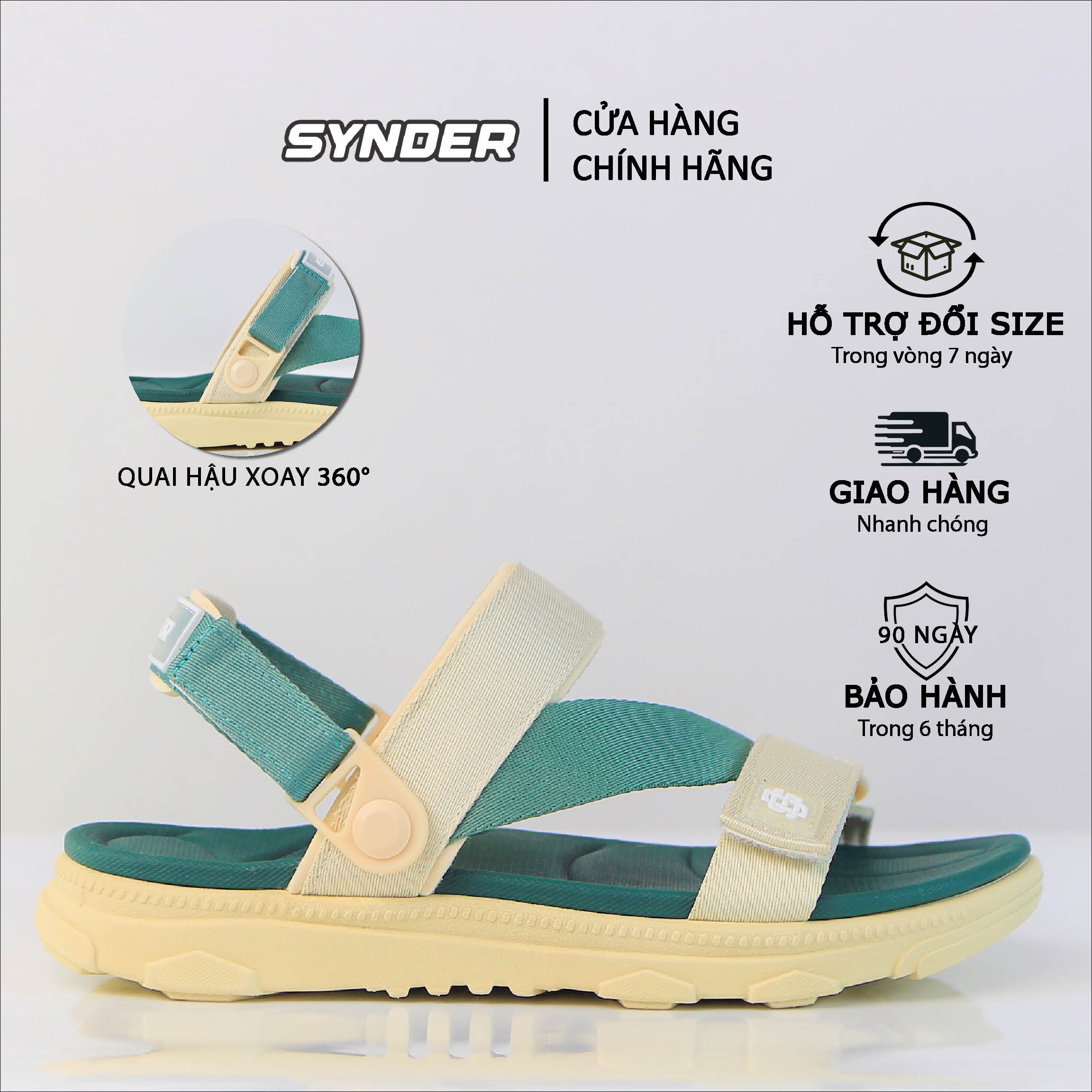 Giày sandal synder sd2 màu be rêu