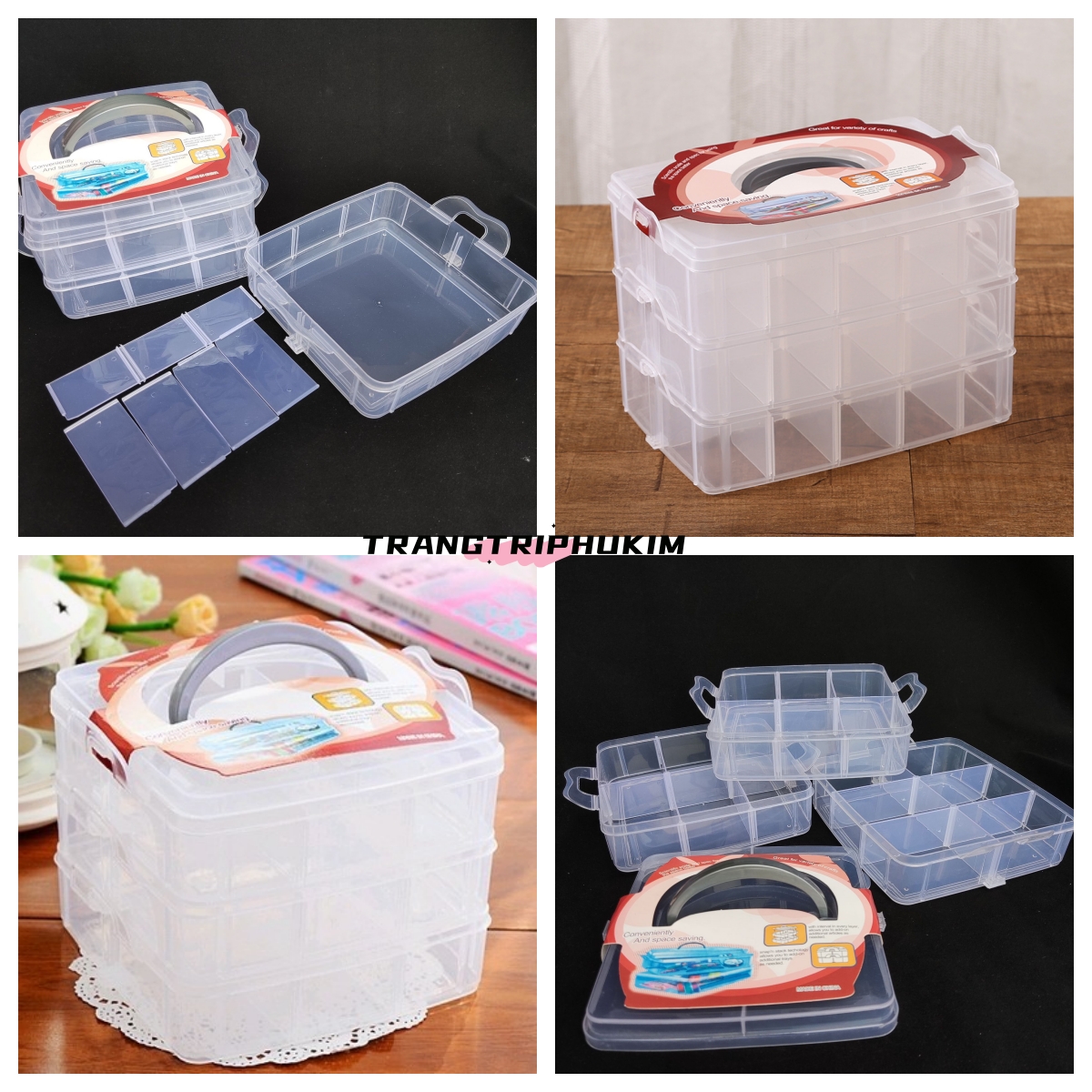 HỘP ĐỰNG ĐỒ DÙNG 3 TẦNG 18 NGĂN SIÊU TIỆN DỤNG - LP71