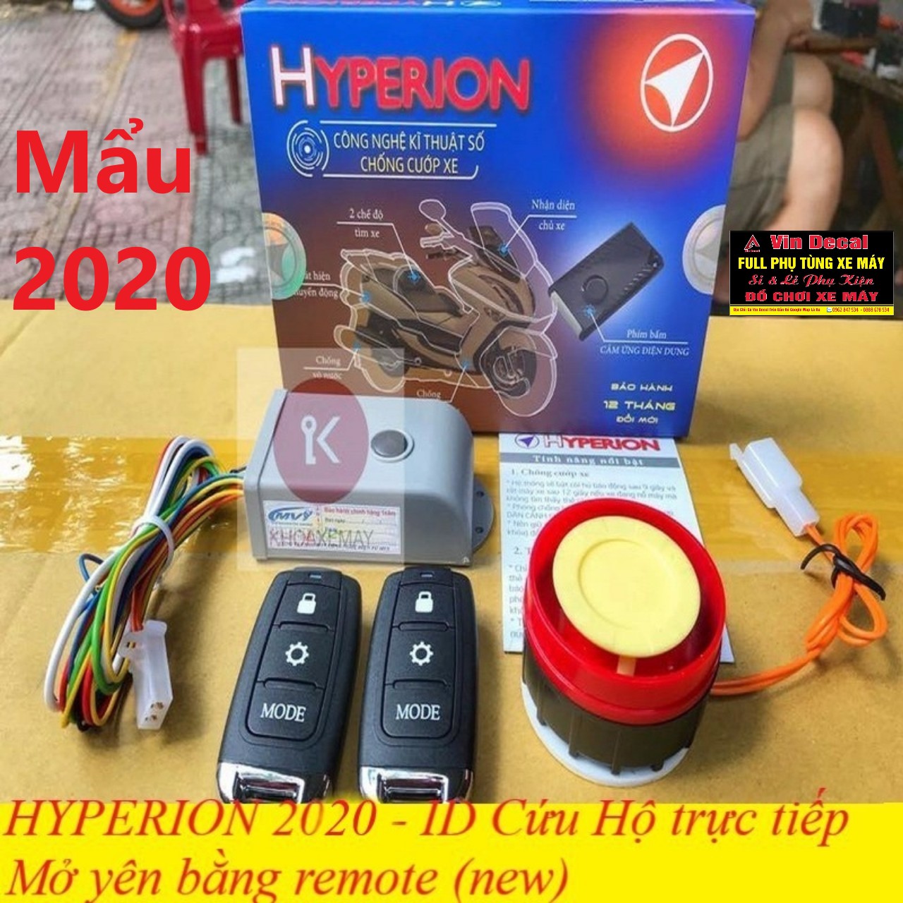 Khóa xe máy - Khóa chống trộm - chống cướp xe máy, thương hiệu  HYPERION 2020 Bảo hành 1 năm, an toàn cho xe máy của bạn