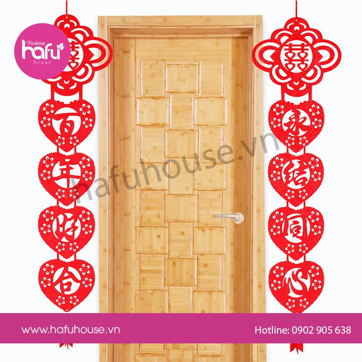BỘ 2 CÂU ĐỐI TRANG TRÍ ĐÁM CƯỚI HÌNH SONG HỶ M5 HAFU HOUSE