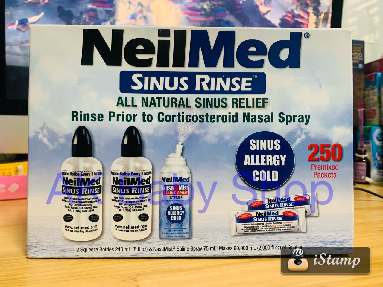 Bộ rửa mũi Neilmed (250 gói muối + 2 bình 240ml + 1 chai xịt)