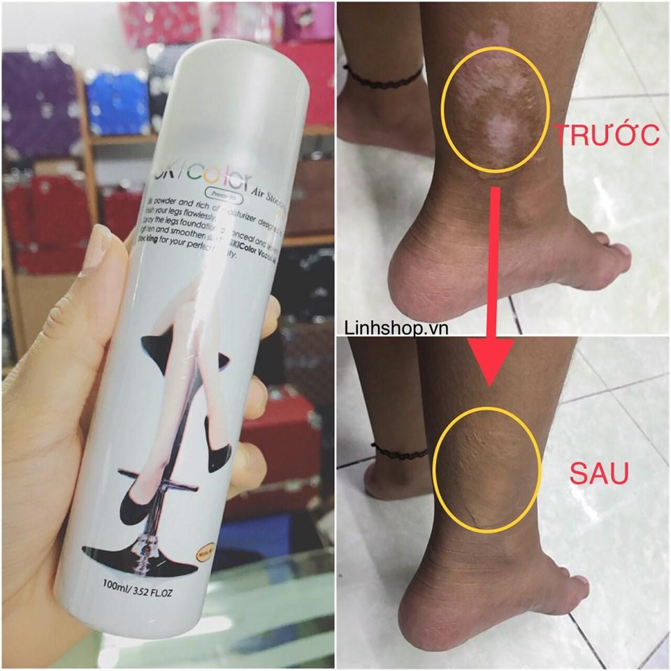 Tất phun che khuyết điểm body Vacosi Hàn Quốc (Air Stocking) 100ml che tốt sẹo to, thâm, vết rạng da, lỗ chân lông to
