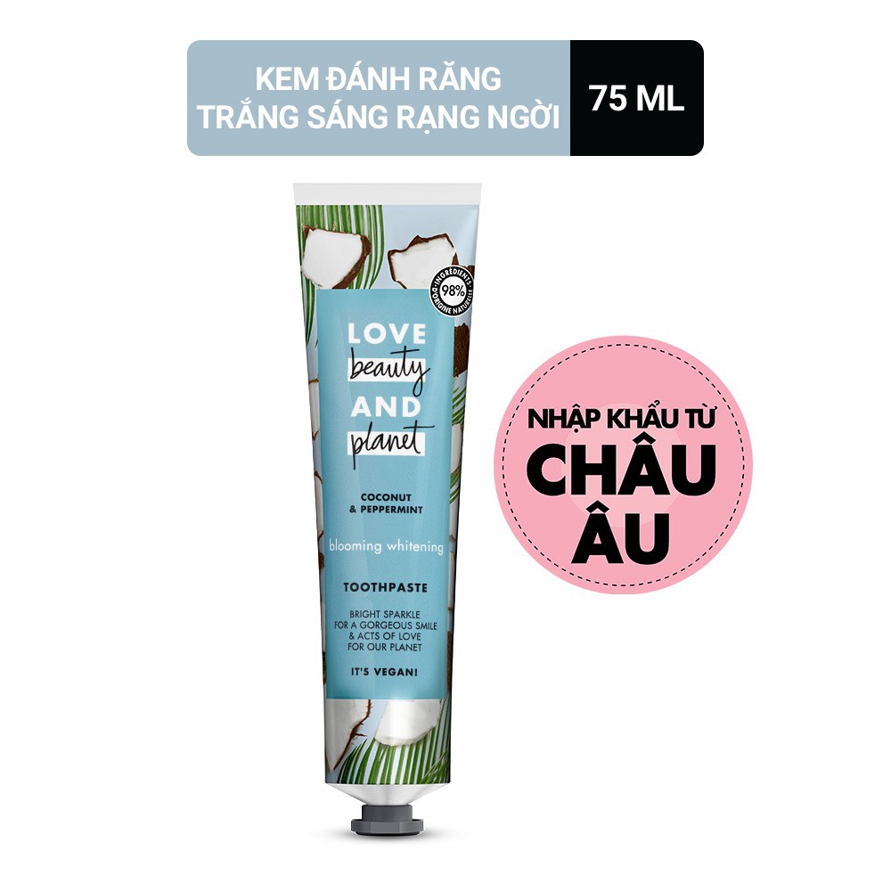 Kem Đánh Răng Love Beauty And Planet Trắng Sáng Rạng Ngời 75ml