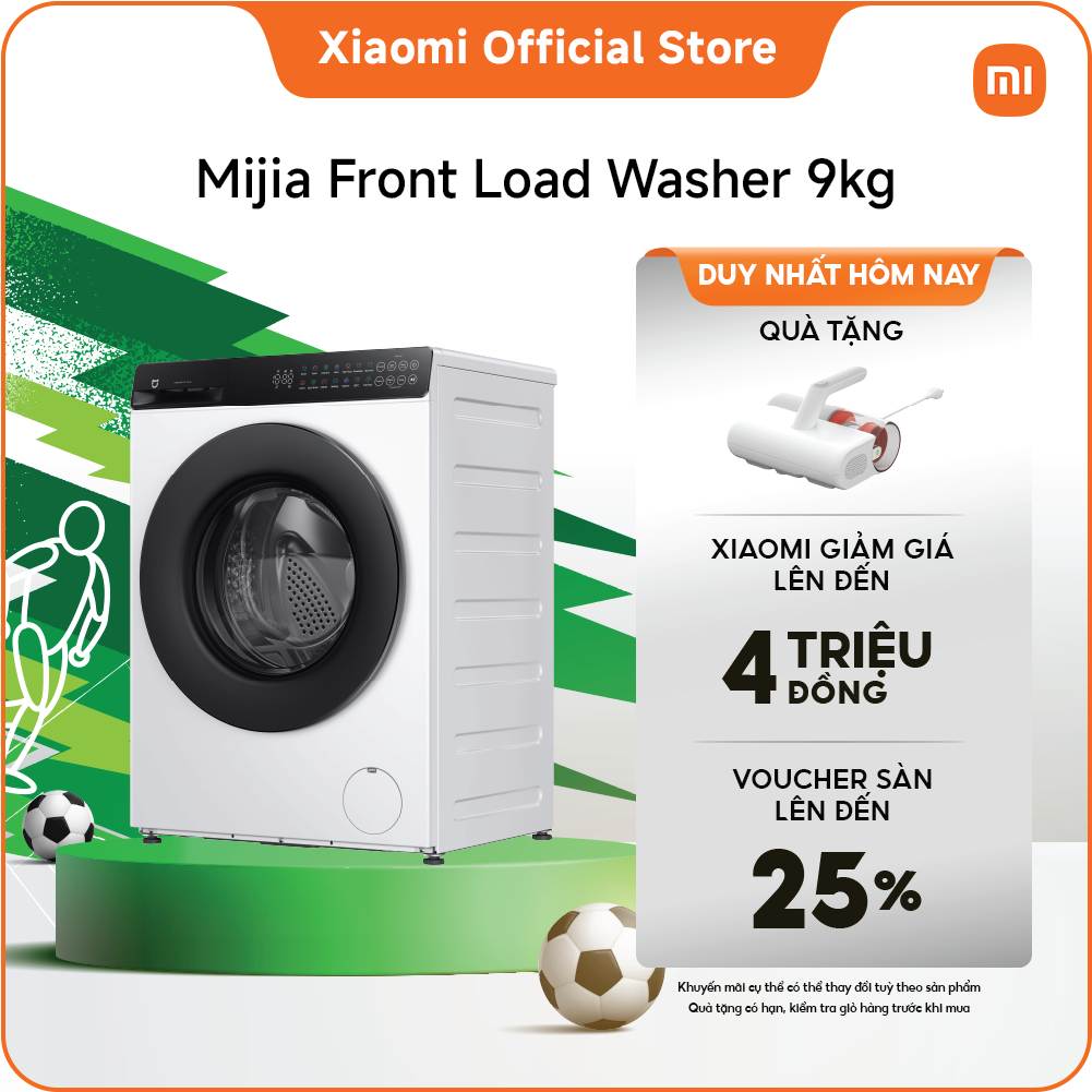 [MỚI RA MẮT] Máy giặt cửa trước Xiaomi Mijia Front Load Washer 9kg | Giặt siêu tốc 15 phút | Làm sạch bằng hơi nước giúp diệt tới 99.99% vi khuẩn | Bảng điều khiển cảm ứng nhiều màu sắc, thuận tiện thao tác