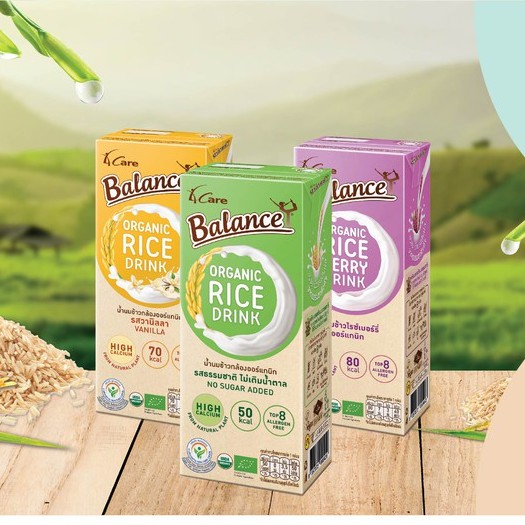 Sữa Gạo Hữu Cơ Thái Lan 4Care Balance Organic Rice Drink 180ml Đủ Vị - Sữa Gạo Hữu Cơ - Sữa Gạo Organic - Organicley