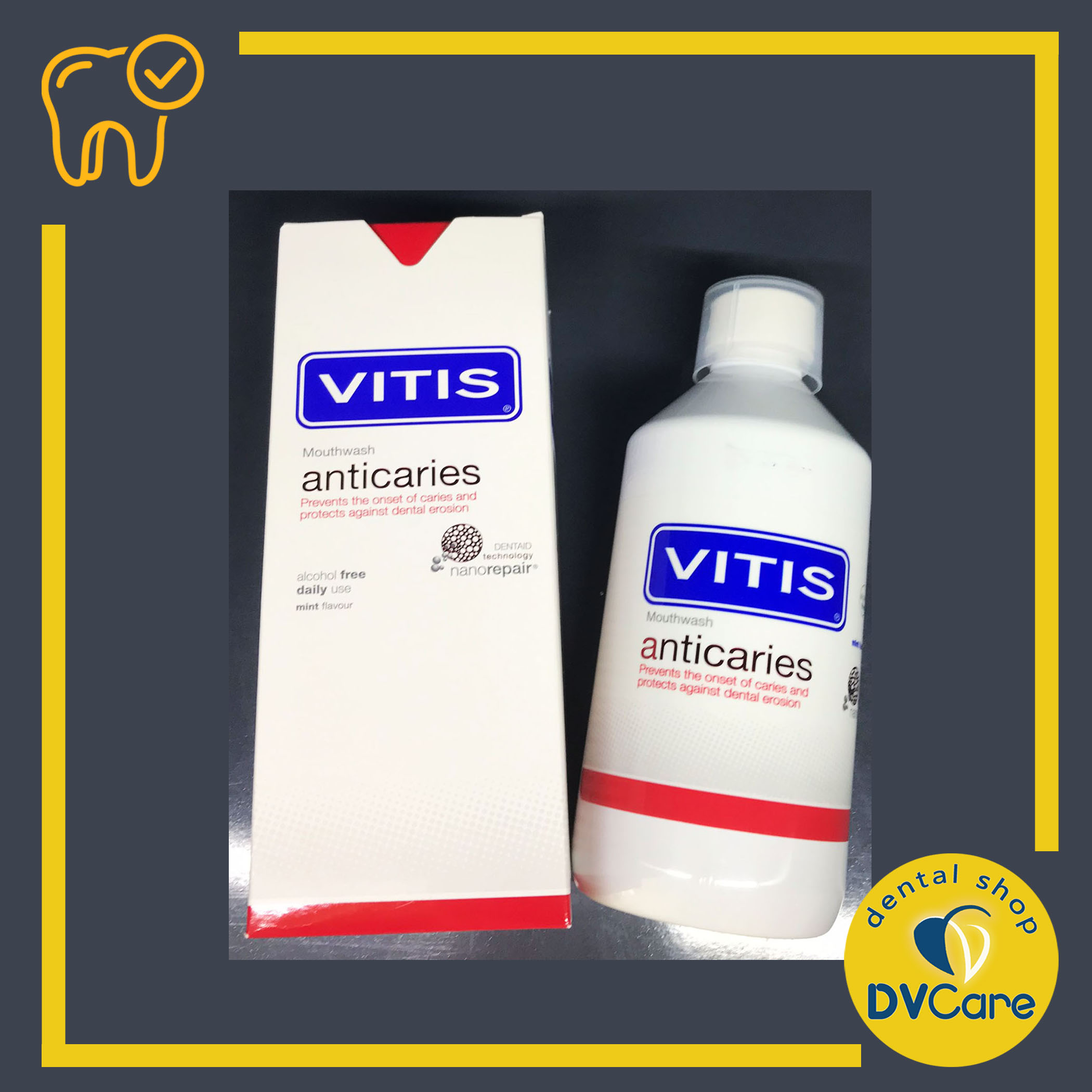 Nước súc miệng giảm ê buốt, chống sâu răng vitis anticaries 500ml
