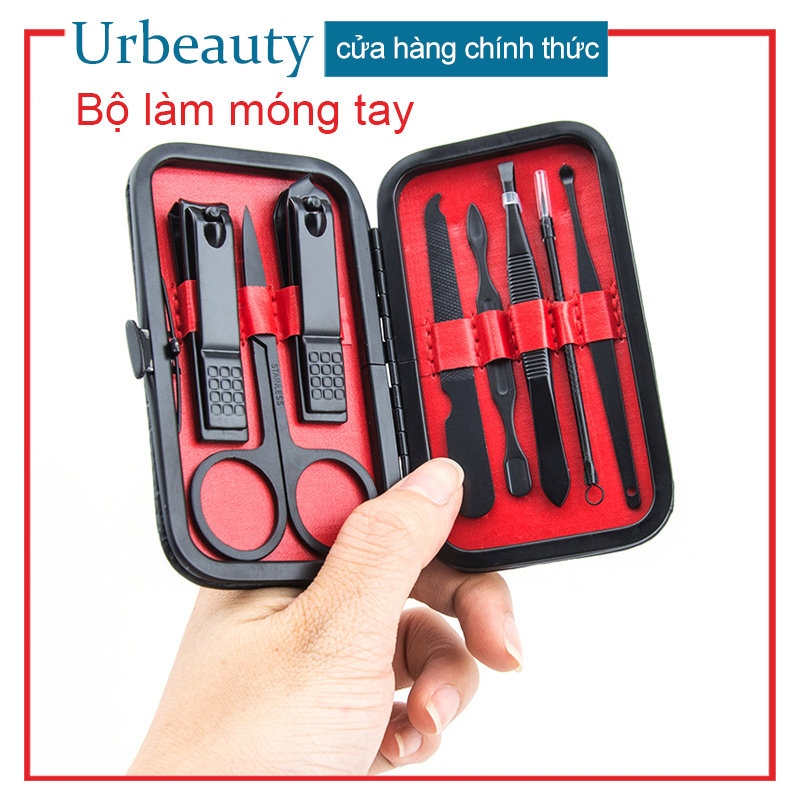 【Urbeauty Mall】Nail Clip Set 8 bộ làm đẹp Kéo móng tay Nail Nail Dụng cụ làm móng Bộ kìm cắt móng cho gia đình 8 món như ảnh, dũa móng tay, kéo, nhíp