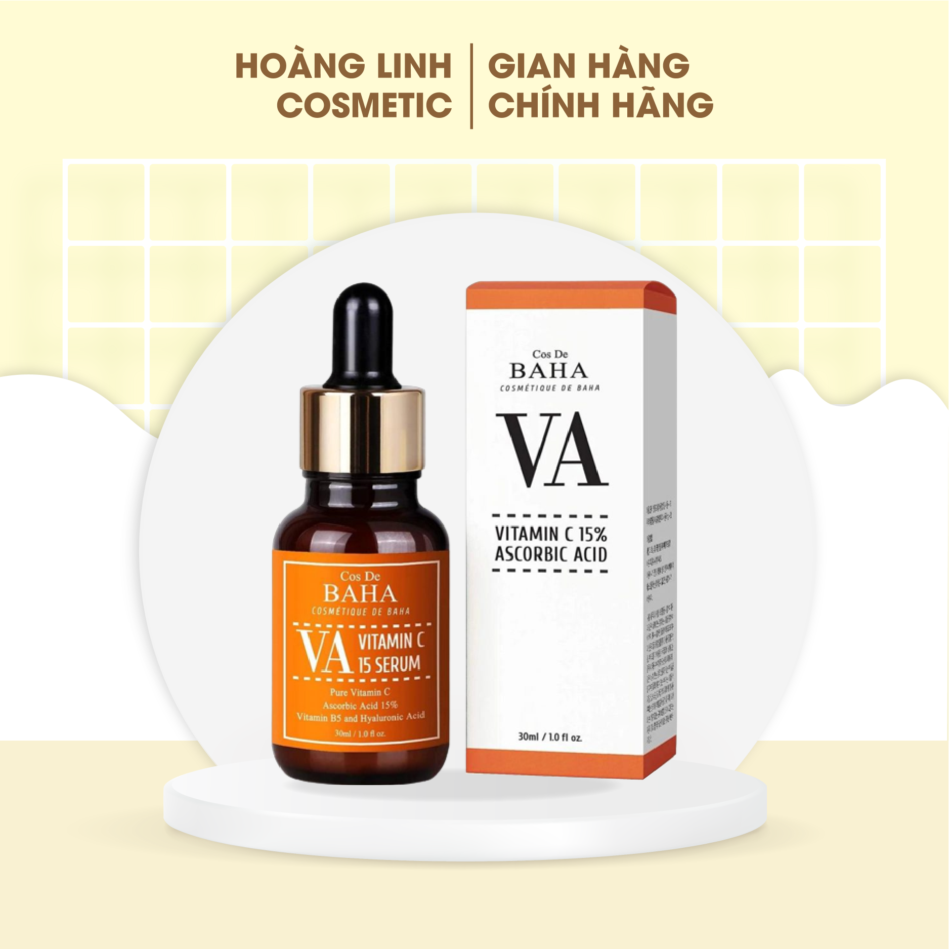 Vitamin C dưỡng trắng da chống lão hóa Serum Cos De Baha Vitamin C giúp duy trì lần da mịn màng và sáng hồng