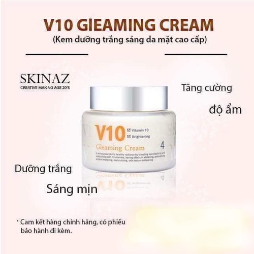 Kem V10 Skinaz Hàn Quốc Chính Hãng 100ml Kem dưỡng trắng da chống lão hoá V10 Skinaz nội địa Hàn Quốc