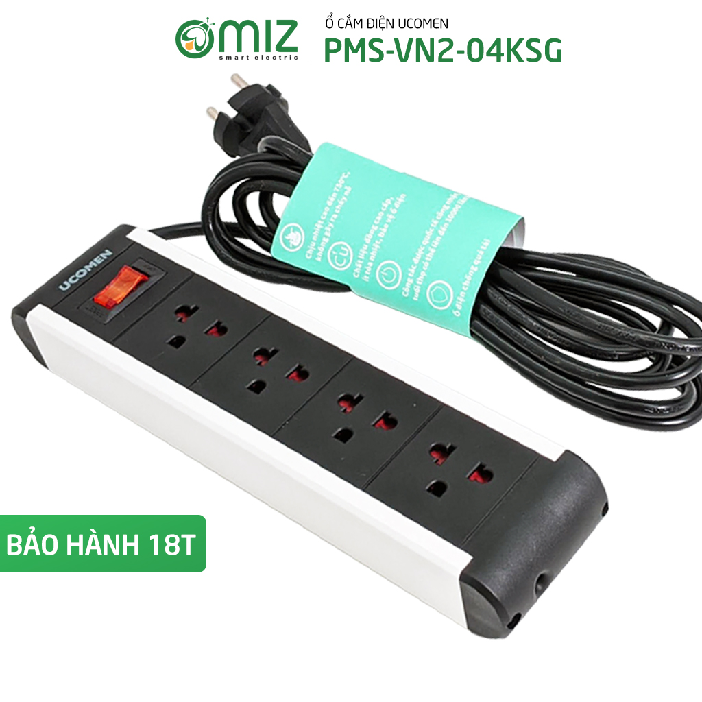 Ổ cắm điện thông minh chống quá tải - an toàn - sang trọng - cao cấp ucomen pms-vn2-04ksg