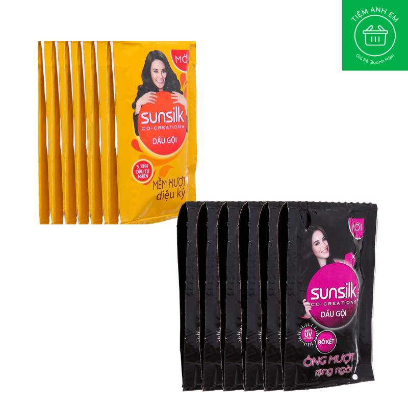 Dây Dầu Gội, Xả Sunsilk óng mượt rạng ngời/ mềm mượt diệu kỳ Gói 6g