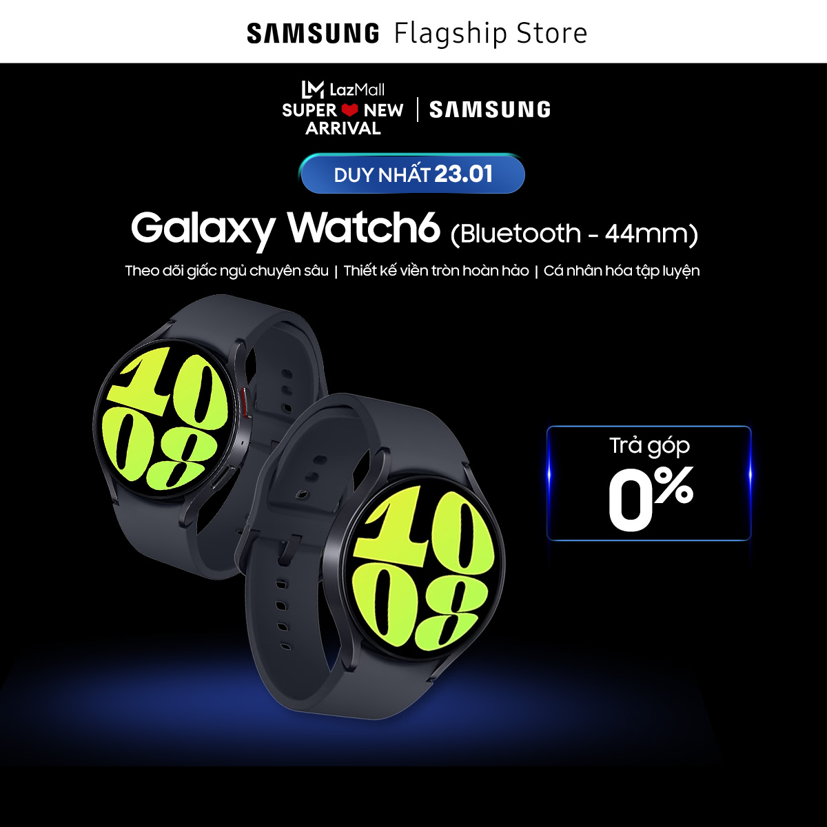 [SIÊU SALE 23.1] Đồng hồ Samsung Galaxy Watch 6 44mm, Đ.hồ thông minh theo dõi sức khỏe, màn hình 44mm