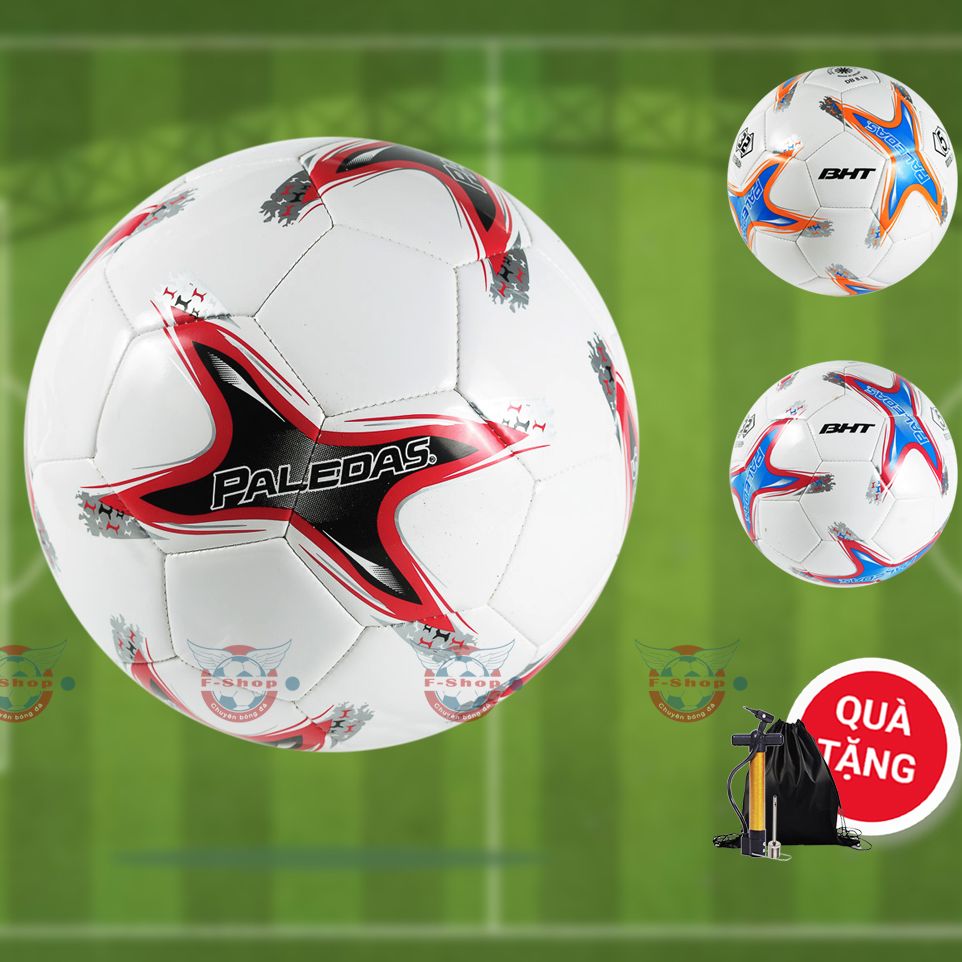 Banh Bóng Đá Paledas - Số 5 - Quả bóng đá da - Tặng bơm, balo rút, kim bơm và túi lưới
