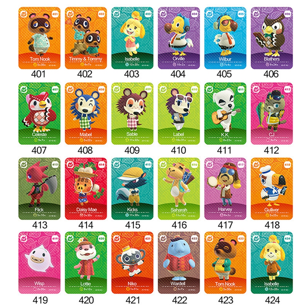 CW Animal Crossing Card New Animals Horizons for games Switch Lite Cards