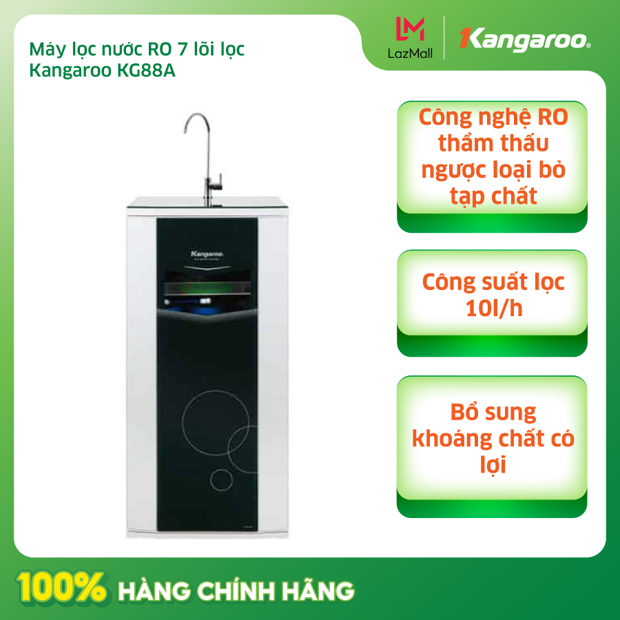 Máy lọc nước ro 7 lõi lọc kangaroo kg88a - hàng chính hãng